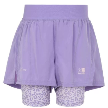 Image of Karrimor X 2 in 1 Shorts Junior Girls - Viola AOP