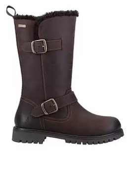 Image of Hush Puppies Winnie Buckle Detail Calf Boot - Brown, Size 5, Women