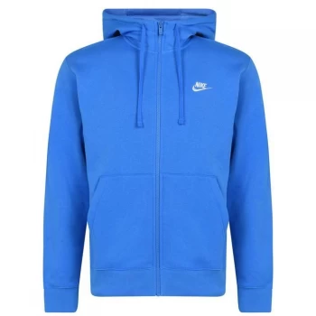 Image of Nike Club Full Zip Hoodie - Blue Size XL, Men