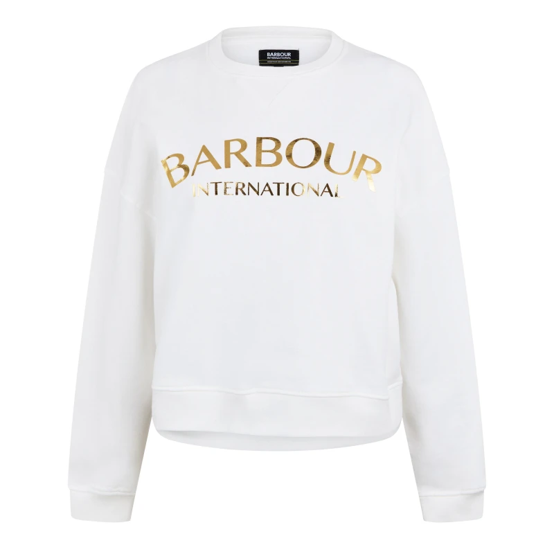 Image of Barbour International Laia Logo Sweatshirt - White White 12