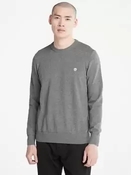 Image of Timberland Ls Williams River Cotton Yd Crew Sweater, Dark Grey, Size S, Men