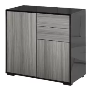 Image of Homcom Side Cabinet With 2 Doors And 2 Drawers Grey Black