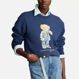 Image of Polo Ralph Lauren Bear Printed Cotton-Blend Sweatshirt - M
