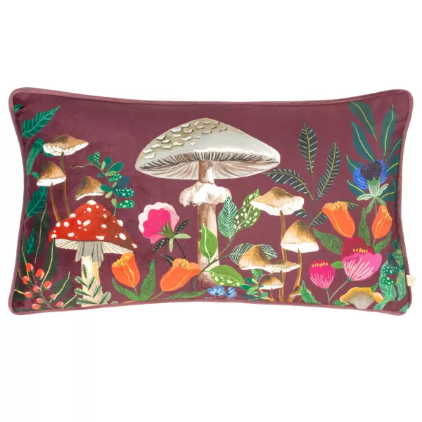 Image of WylderNature Garden Mushroom Rectangle Cushion MultiColoured