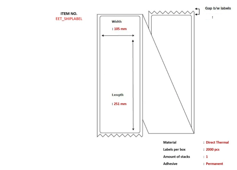 Image of Capture EET_SHIPLABEL printer label White