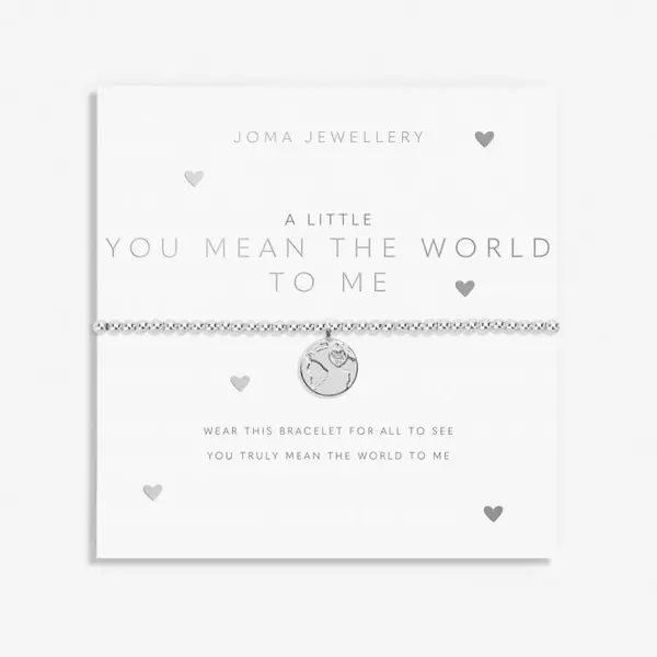 Image of A Little You Mean the World To Me Silver Plated 17.5cm Bracelet 7016