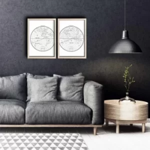 Image of 2PKCT-018 Multicolor Decorative Framed MDF Painting (2 Pieces)