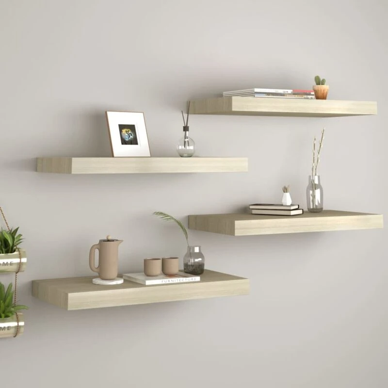 Image of VIDAXL Vidaxl - Floating Wall Shelves 4 pcs Oak 50x23x3.8cm mdf 8720286075043