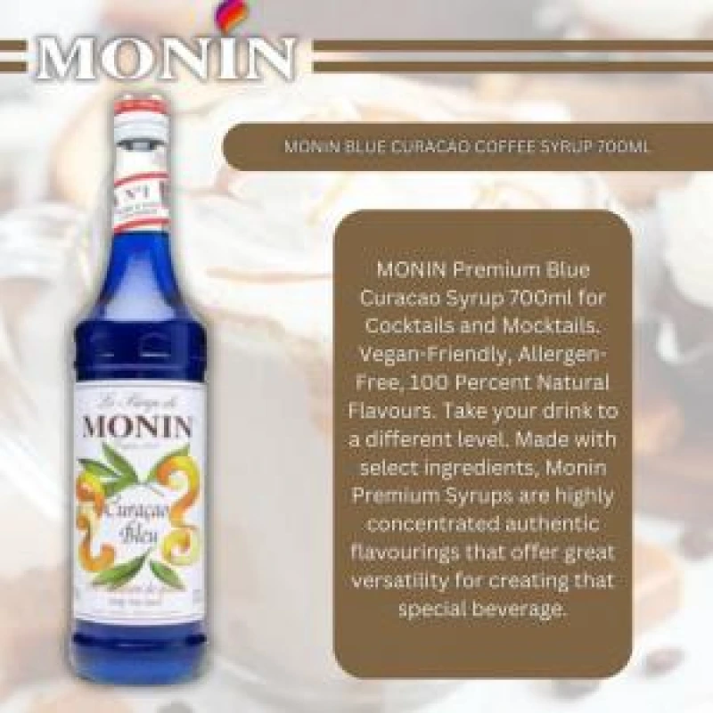 Image of Monin Premium Blue Curacao Syrup 700ml
