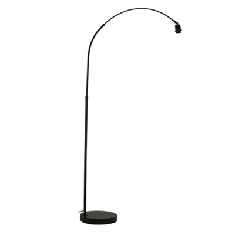 Image of ValueLights Louis Black Metal Arched Stem Curved Floor Lamp Base Black