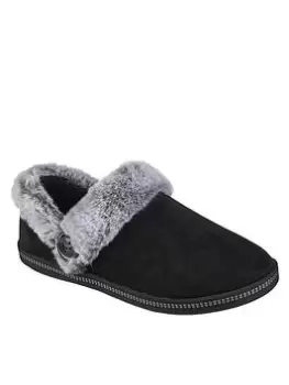 Image of Skechers Cozy Campfire Fresh Toast Full Slippers, Black, Size 6, Women