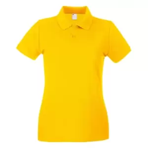Image of Womens/Ladies Fitted Short Sleeve Casual Polo Shirt (X Large) (Gold)