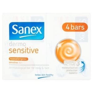 Image of Sanex Dermo Hypo-Allergenic Sensitive Soap Bar 4 pack
