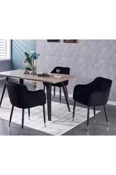 Image of 'Verona Rocco' LUX Dining Set with a Table and 4 Velvet Chairs