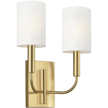 Image of Brianna 2 Light Wall Light, Burnished Brass, E14 - Elstead