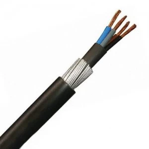 Image of Zexum 4mm 4 Core 42A Brown Black Grey Blue 6944X Steel Wire Armoured SWA Outdoor Mains Power Cable - 1 Meter
