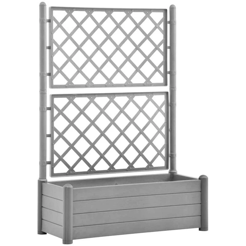 Image of VIDAXL Vidaxl - Garden Planter with Trellis 100x43x142cm pp Stone Grey 8720286817438