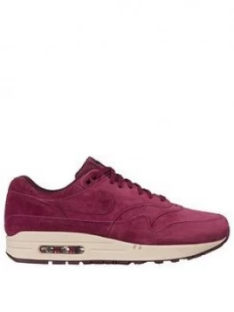 Image of Nike Air Max 1 Premium Trainers Burgundy Burgundy Size 10 Men