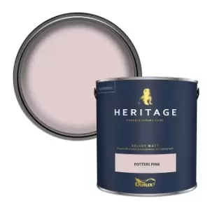 Image of Dulux Heritage Velvet Matt Potters Pink Matt Emulsion Paint 2.5L