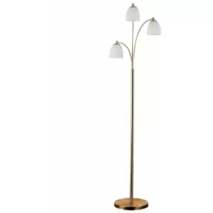Image of Minisun - 3 Way Copper Floor Lamp Frosted Glass Shades - No Bulbs