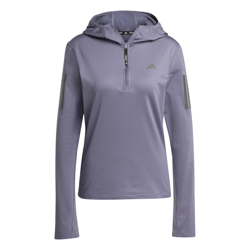 Image of Womens hooded sweatshirt adidas Own the Run Violet Female XS