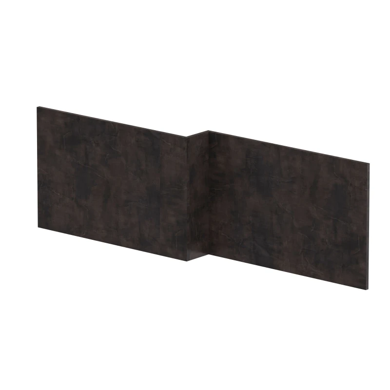 Image of Balterley L Shape Square Front Bath Panel Textured Matt Metallic Slate 1700mm Grey unisex