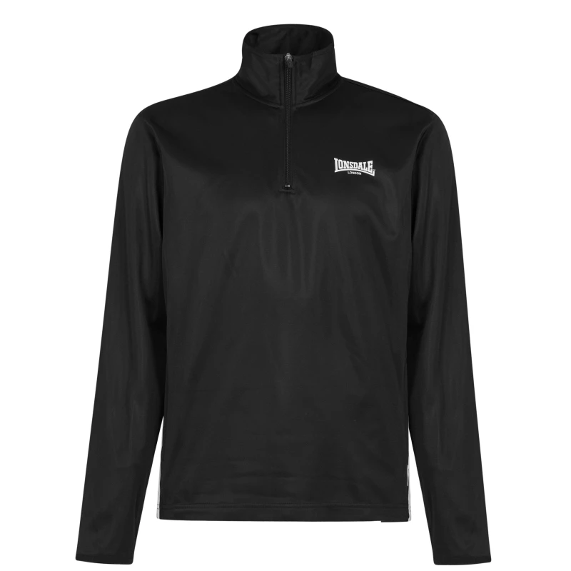 Image of Lonsdale 2S Quarter Zip Track Top Mens - Black S