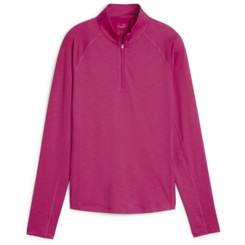 Image of Puma W You-V Solid quarter Zip Baselayer Top Womens - Pink Pink 8