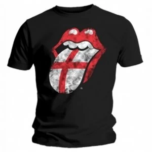 Image of Rolling Stones England Tongue Mens Black T Shirt: Large