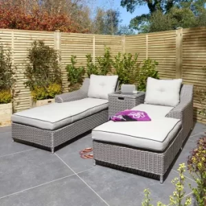 Image of Rowlinson Prestbury Twin Sun Bed Set, Stone