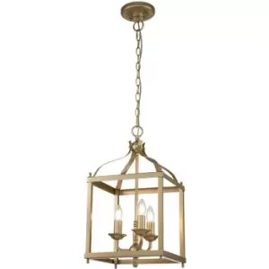 Image of Elstead Kichler Larkin Lanterns Pendant Ceiling Light Painted Natural Brass