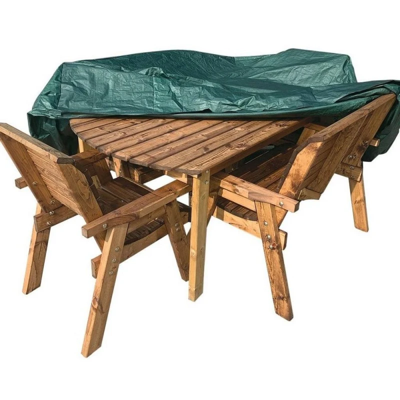 Image of Charles Taylor Deluxe Fitted Six Seater Table Set Cover - L250 x W295 x H102cm in Green Green Unisex