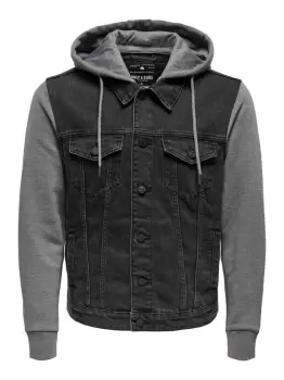 Image of ONLY & SONS Denim Sweatshirt Men Black