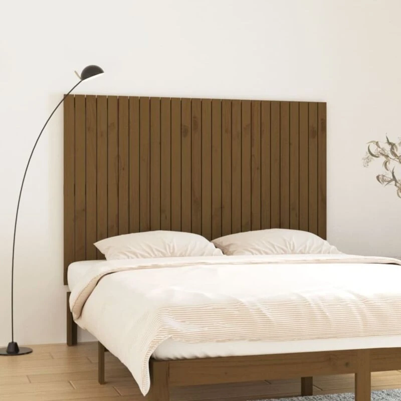 Image of Vidaxl Wall Headboard Honey Brown 166X3X110 Cm Solid Wood Pine, Brown 824961