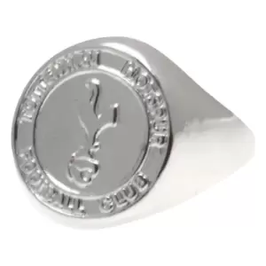 Image of Tottenham Hotspur FC Silver Plated Crest Ring (Medium) (Silver)