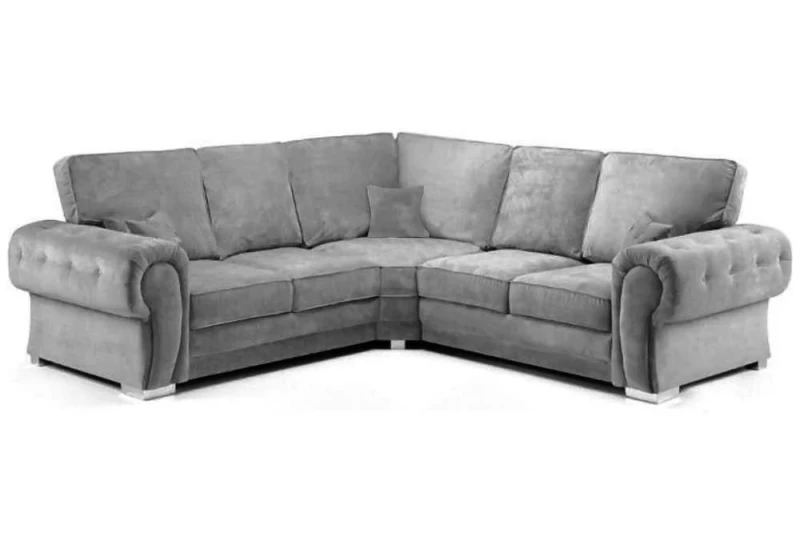 Image of Furniture 786 Chingford Full Back 2C2 Corner Sofa Chenille Fabric Grey unisex