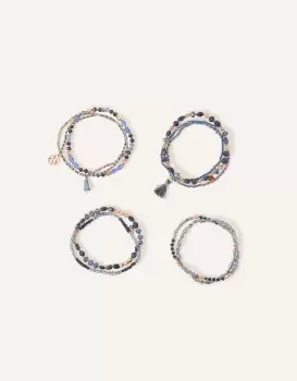 Image of Accessorize Womens Beaded Stretch Bracelets 10 Pack