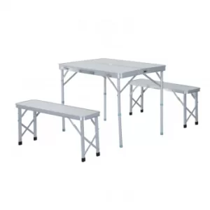 Image of Outsunny 3 pcs Picnic Table Bench Set, Foldable, Aluminum Alloy