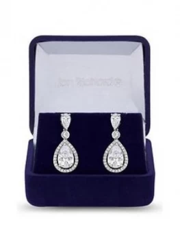 Image of Jon Richard Jon Richard Cubic Zirconia Tennis Pear Crystal Drop Earring