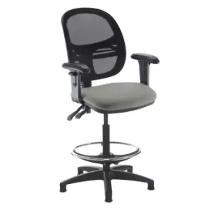 Image of Dams MTO Jota Mesh Back Draughtsmans Chair with Adjustable Arms - Tarot Purple