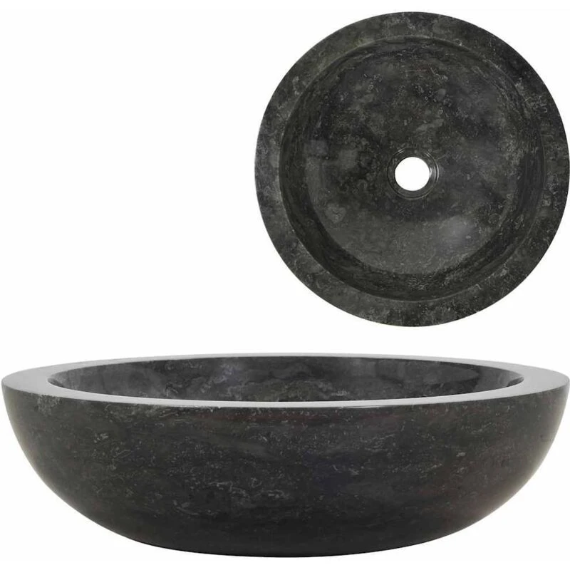 Image of vidaXL Sink 40x12cm Marble Black 142774