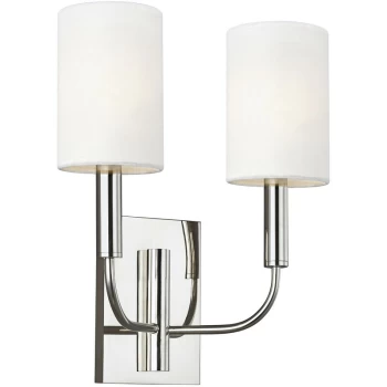 Image of Brianna 2 Light Wall Light, Polished Nickel, E14 - Elstead