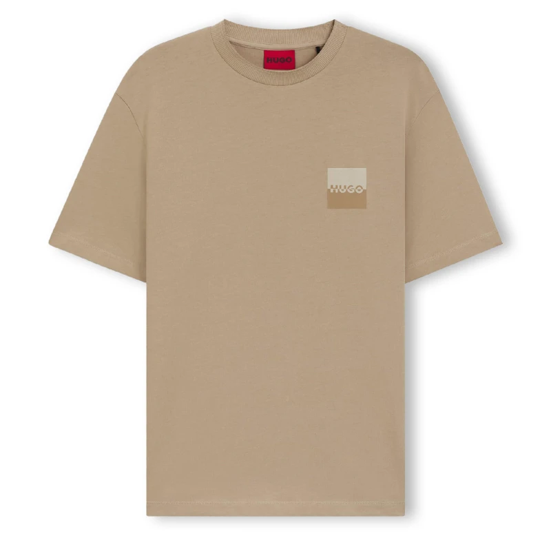 Image of Hugo Dusplito Split Logo T-Shirt Beige male XS