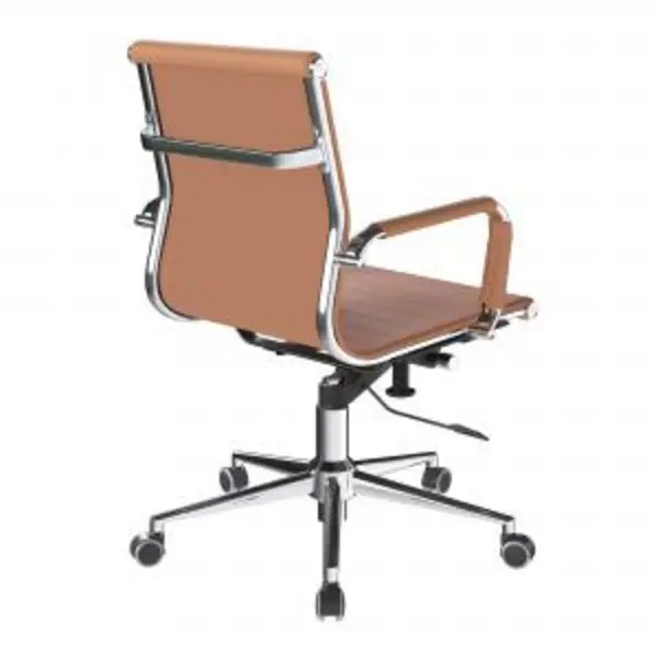 Image of Aura Nautilus Designs Aura Contemporary Medium Back Bonded Leather Executive Office Chair With Fixed Arms Coffee Brown - BCL/8003/BW BCL/8003/BW