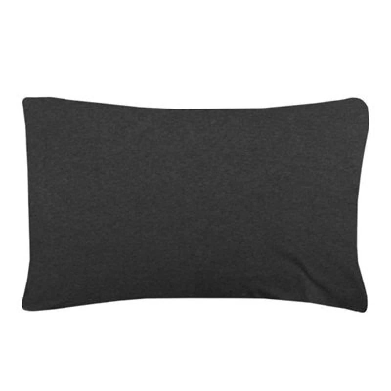 Image of Smart Living Smart Living Jersey Melange Polycotton Easy Care Bed Linen Luxury Fitted Bedsheet or Pillowcase in Charcoal Size: Standard Pillow Case