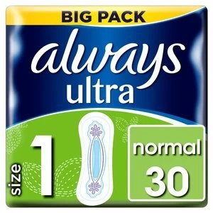 Image of Always Ultra Normal Duo Pack Sanitary Pad Multipack 30PK