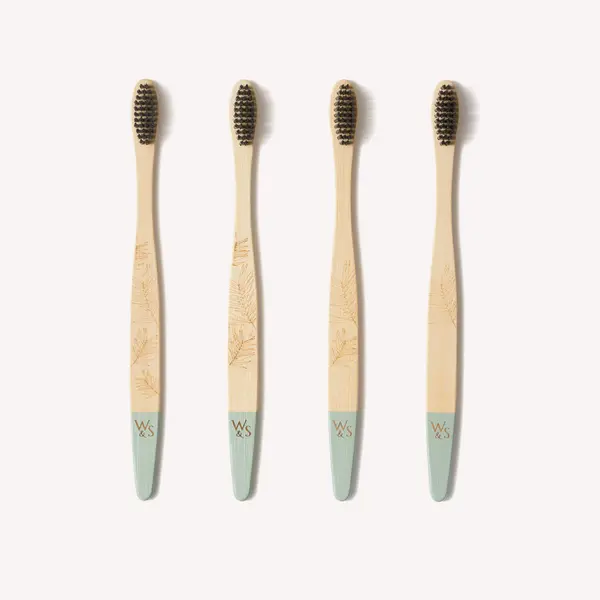 Image of Wild & Stone Organic Bamboo Medium Bristles Toothbrush 4Pcs