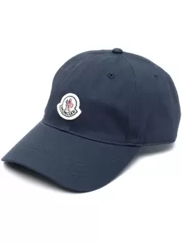 Image of MONCLER Logo-Patch Detail Baseball Cap Navy