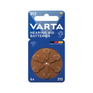 Image of Varta Hearing Aid Batteries 312 (Pack of 6) 24607101416