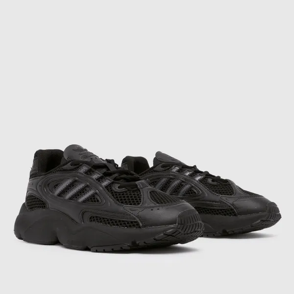 Image of adidas Black ozmillen Junior trainers Black UK 2 (EU 34)